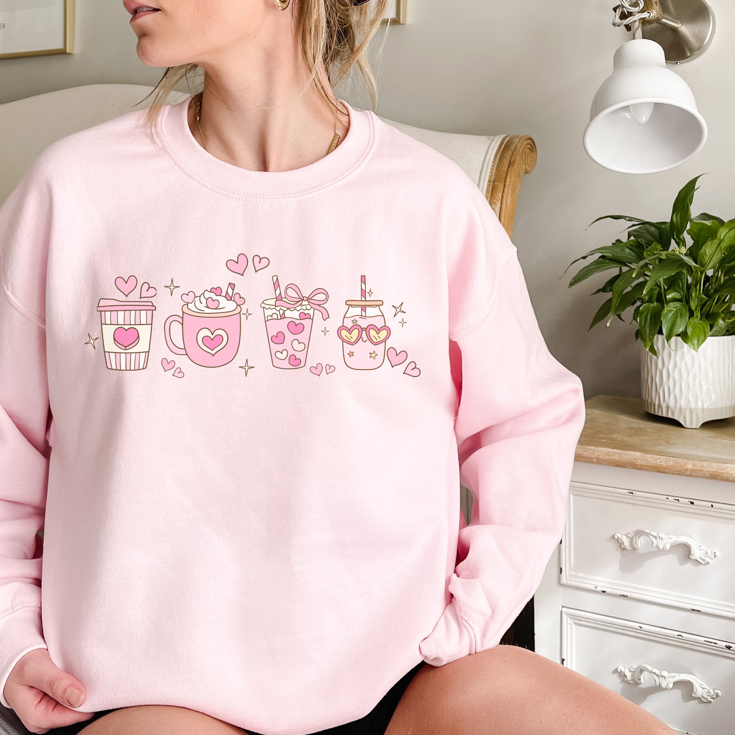 Valentine Pink Drinks Sweatshirt
