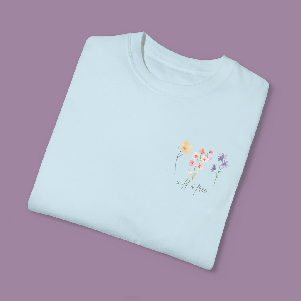 Wild and Free Chambray Graphic Tee